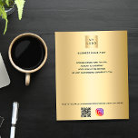 Gold business logo qr code instagram custom text flyer<br><div class="desc">A faux gold looking background. Personalise and add your business logo,  name,  address,  your text,  your own QR code to your instagram account. 
You can also add text on the back.</div>