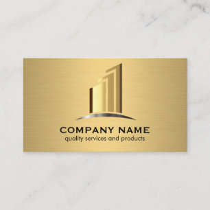 Gold Business Logo   Real Estate Buildings Card