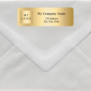 Gold business logo return address