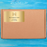 Gold business logo return address shipping