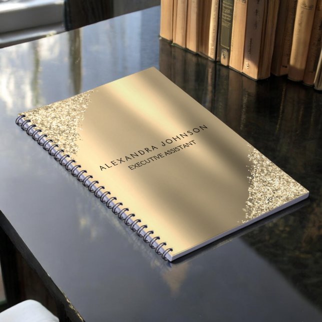 Gold Business Professional Sparkle Glitter Notebook (Creator Uploaded)