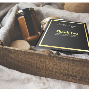 gold business purchase thank you card