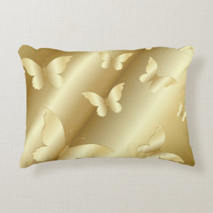 Gold butterflies,golden,shining,royal,template, decorative cushion