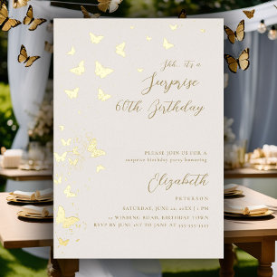 Gold Butterflies Surprise Elegant Birthday Party