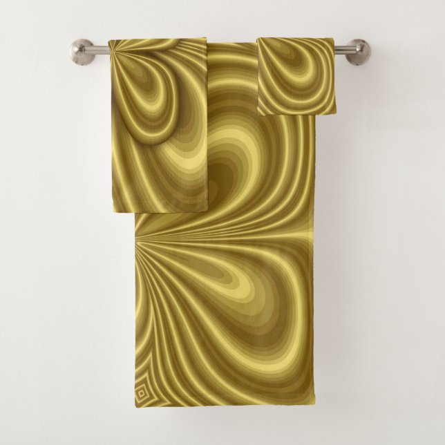 Gold Butterfly Bath Towel Set (Insitu)