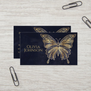 Gold Butterfly Celestial Aesthetic Business Card