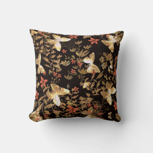 Gold butterfly cushion