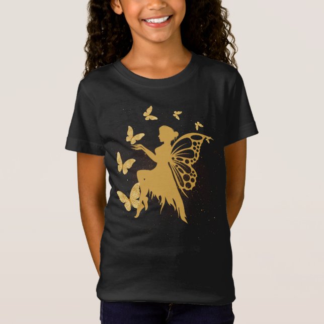 Gold Butterfly Fairy T-Shirt (Front)
