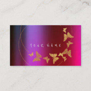 Gold Butterfly Influencer BLOGGER Holographic Business Card