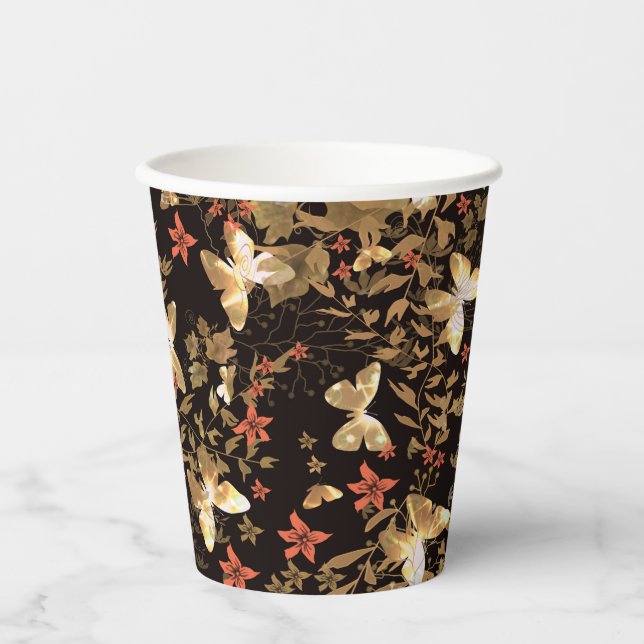 Gold butterfly paper cup (Front)