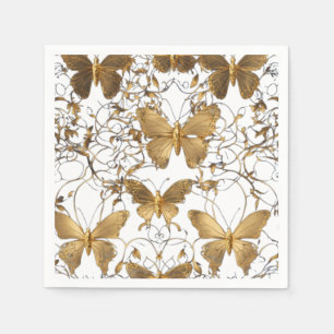 Gold Butterfly Paper Napkins