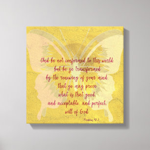 Gold Butterfly Shadow with KJV Bible Verse Canvas Print