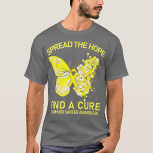 Gold Butterfly Spread The Hope Find A Cure Childho T-Shirt