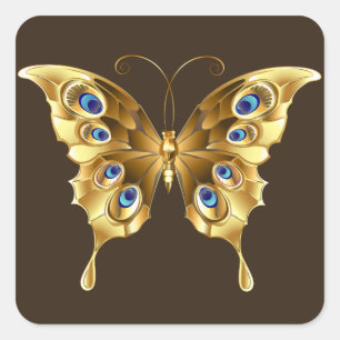 gold butterfly stickers