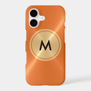 Gold Button and Orange Stainless Steel Metal