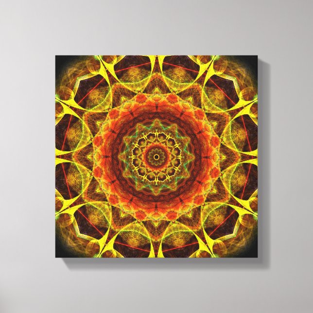Gold Button Mandala Canvas Print (Front)