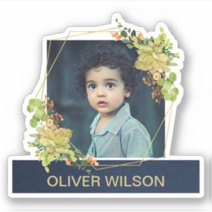 GOLD CACTUS SUCCULENT FOLIAGE WREATH PHOTO OVERLAY