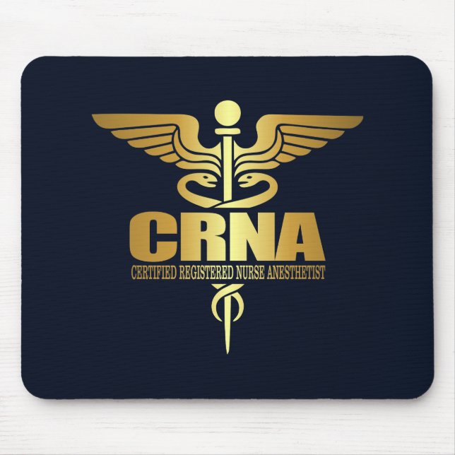 Gold Caduceus (CRNA) Mouse Pad (Front)