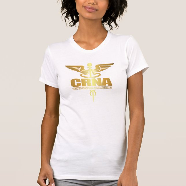 Gold Caduceus (CRNA) T-Shirt (Front)