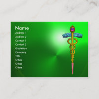 GOLD CADUCEUS,DOCTOR,MEDICAL SERVICE EMERALD GREEN