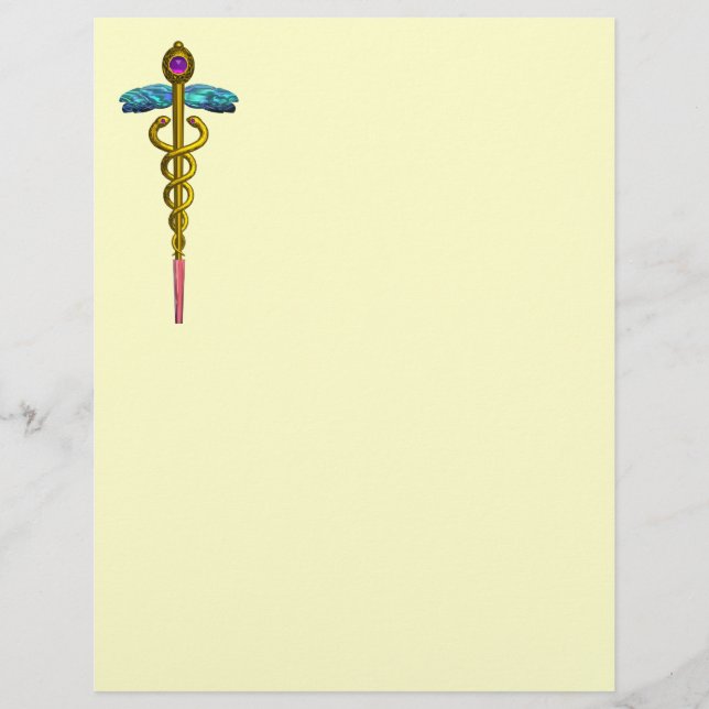 GOLD CADUCEUS MEDICAL SYMBOL (Front)