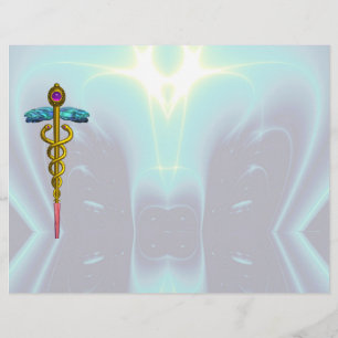 GOLD CADUCEUS MEDICAL SYMBOL