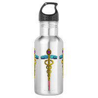 GOLD CADUCEUS MEDICAL SYMBOL