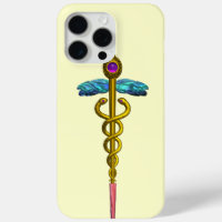 GOLD CADUCEUS MEDICAL SYMBOL Ivory
