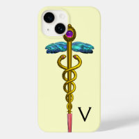 GOLD CADUCEUS MONOGRAM,White