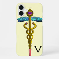 GOLD CADUCEUS MONOGRAM,White