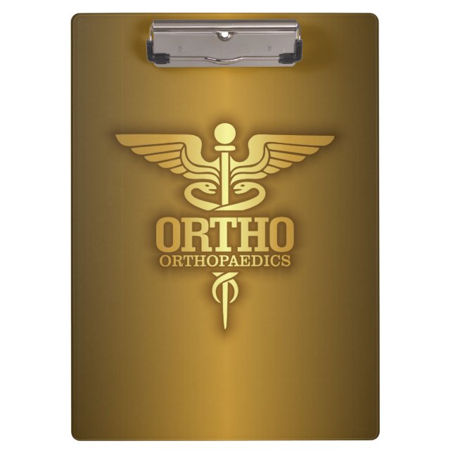 Gold Caduceus (ORTHO) Clipboard (Front)