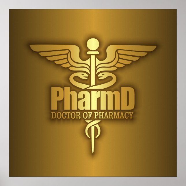 Gold Caduceus (PharmD) Poster (Front)