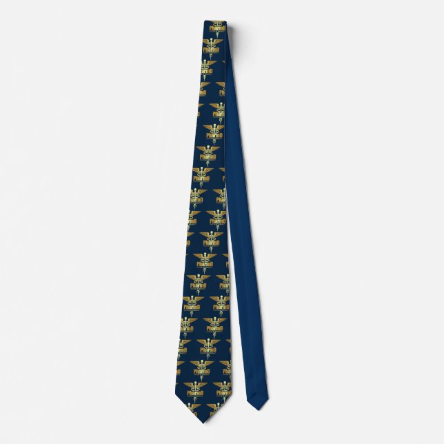 Gold Caduceus (PharmD) Tie (Front)