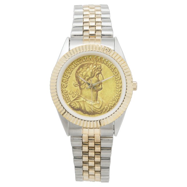 Gold Caesar Antiquities Coin Dial Watch (Front)