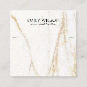 GOLD CALACATTA MARBLE NECKLACE BRACELET DISPLAY SQUARE BUSINESS CARD