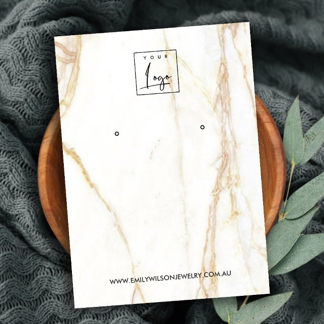 GOLD CALACATTA MARBLE STUD EARRING DISPLAY CARD (Creator Uploaded)