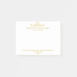Gold Calligraphic Swirls Design Post-it Notes