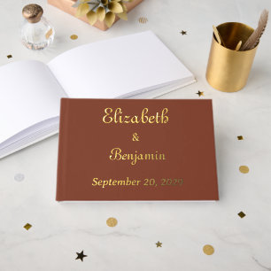 Gold Calligraphy Elegant Wedding Foil Guest Book