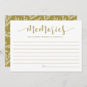 Gold Calligraphy Favourite Memory of the Bride Advice Card