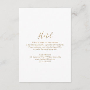 Gold Calligraphy Hotel Card