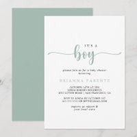 Gold Calligraphy It's A Boy Baby Shower  