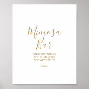 Gold Calligraphy Mimosa Bar Wedding Sign