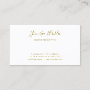 Gold Calligraphy Name Font Simple Elegant Template Business Card
