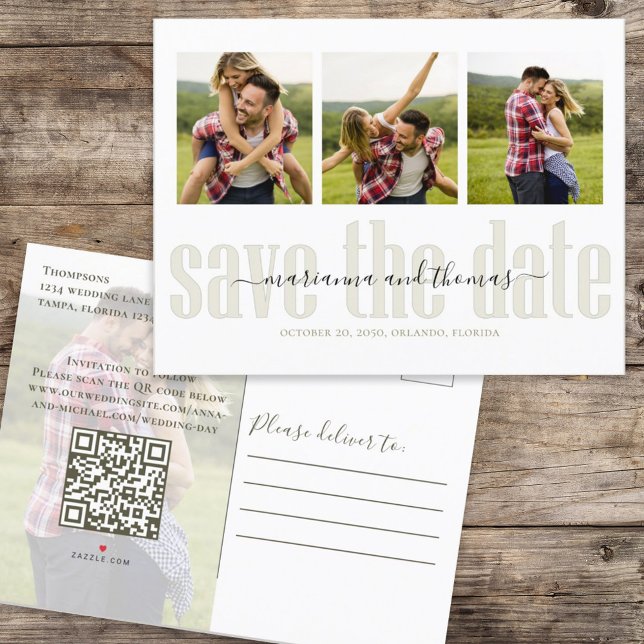 Gold Calligraphy Script Photo QR Code Budget  Announcement Postcard (Creator Uploaded)