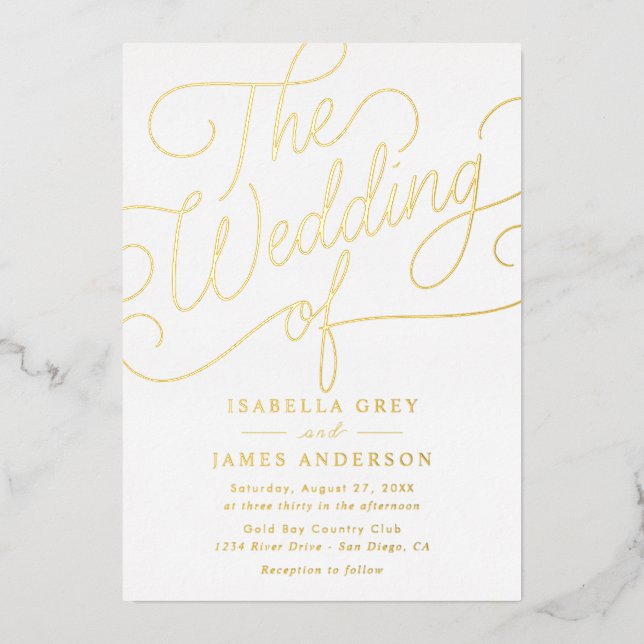 Gold Calligraphy Script Wedding  (Front)
