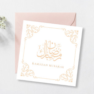 Gold Calligraphy Vintage Antique Ramadan Mubarak Holiday Card