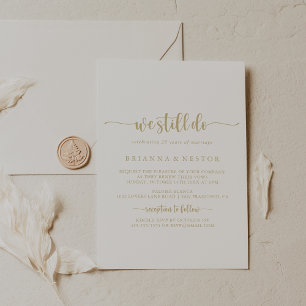 Gold Calligraphy We Still Do Vow Renewal   Invitation