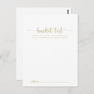 Gold Calligraphy Wedding Bucket List Cards
