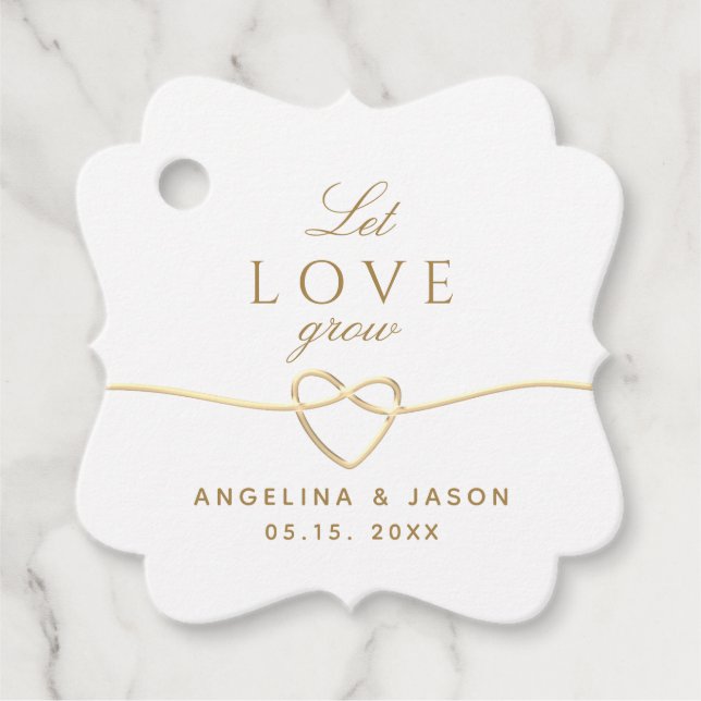 Gold Calligraphy Wedding Favour Tags (Front)