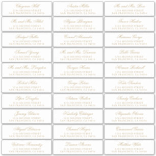 Gold Calligraphy Wedding Guest Address Labels